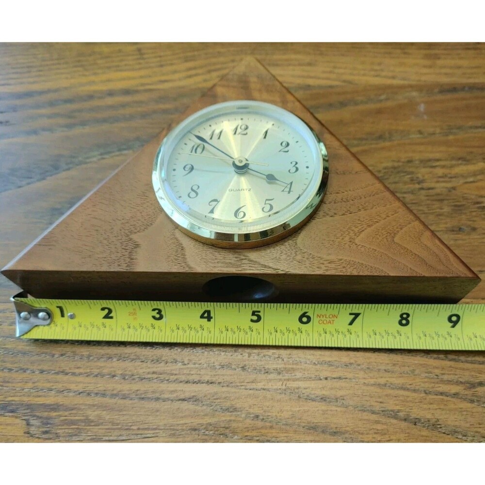 Ccountry Cowgirl Core Solid Walnut Triangular Hand Crafted Artist Signed Clock